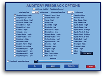 Auditory Feedback Options